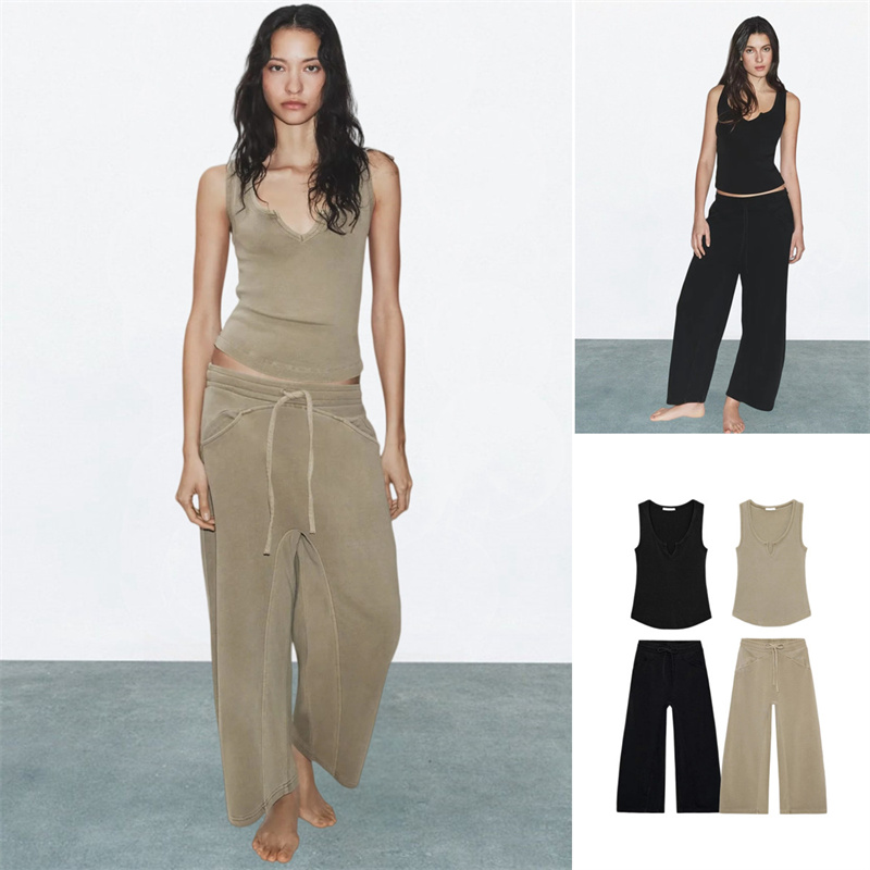 Wash Effect Set - Letni zestaw w stylu country: top